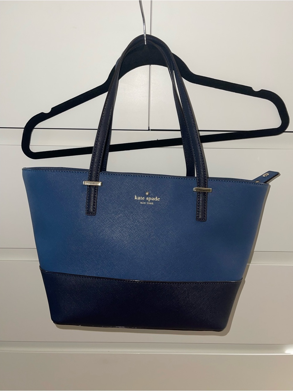 Kate Spade NY Two-Tone Navy and Blue Tote Bag
